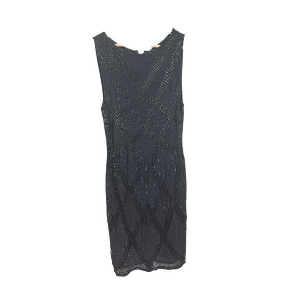 Alice + Olivia Little Black Dress Sequin Cocktail Beaded Size 4 - Picture 3 of 8